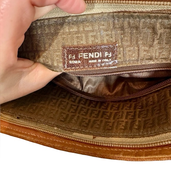 Vintage Fendi Intrecciato Woven Brown Leather Crossbody Bag 1980s PLEASE READ - Picture 7 of 7